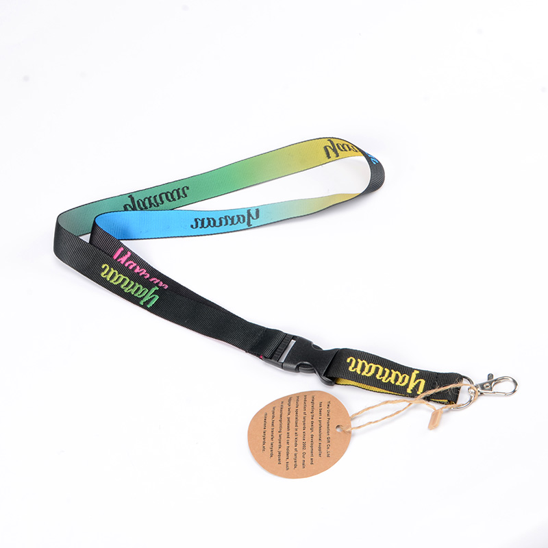 Gradual Change Color Woven Lanyard