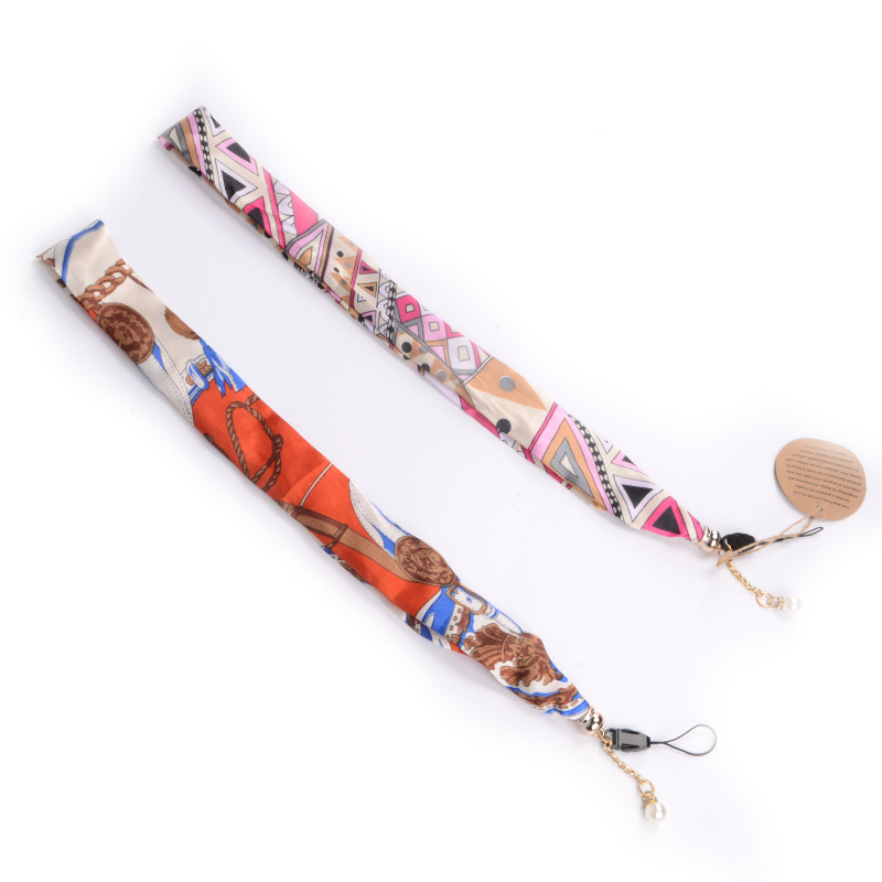 Fashion Women Silk Scarf Lanyard For Cell Phone